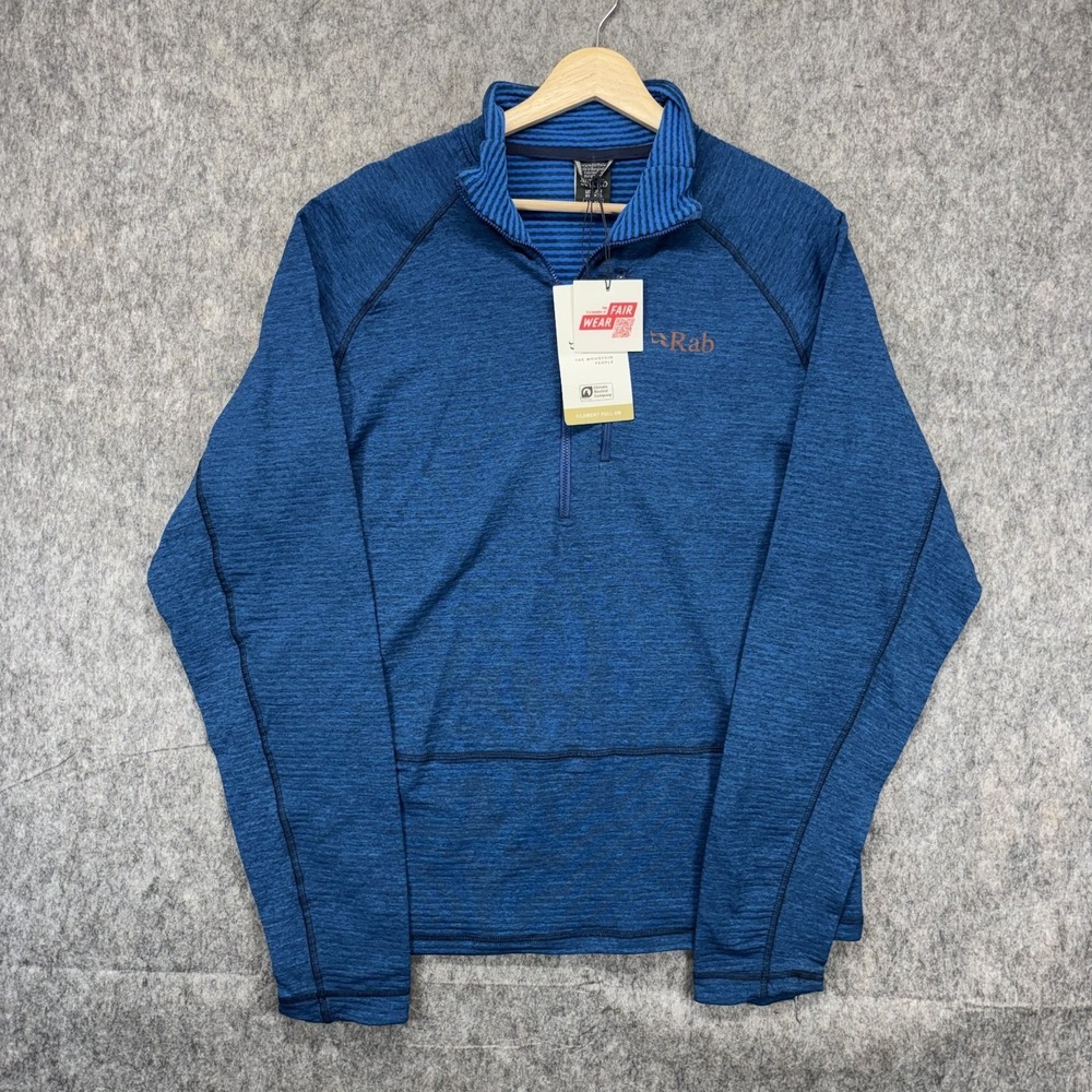 RAB Filament Pull On 1/2 Zip Sweater Men's US XL Blue Outdoors Hiking New